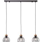 Brilliant Avia Pendelleuchte Metall Holz Schwarz Holz | Geeignet für 3x E27